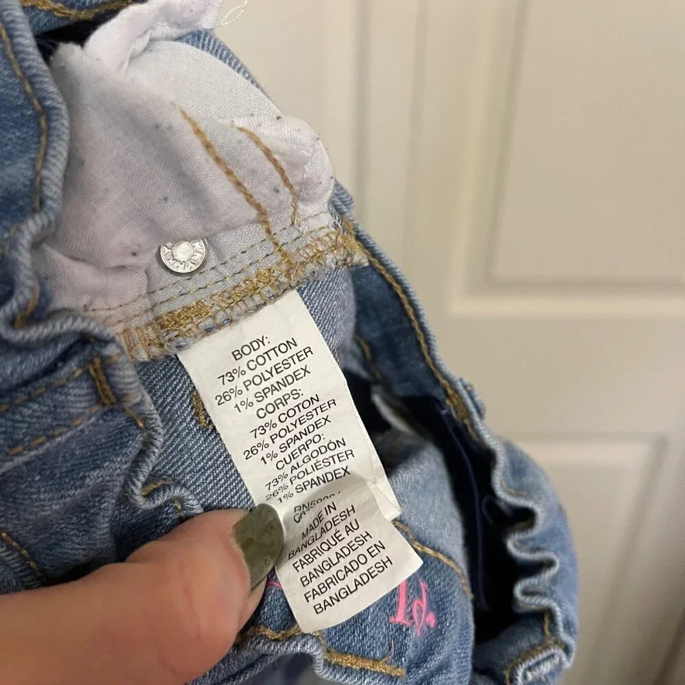 Children's Place Kids Girls Light Wash Elastic Waist Skinny Jeans Size 6X/7